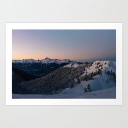 Magical winter sunset with mountain Triglav Art Print