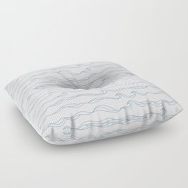 Ocean Waves on White Floor Pillow