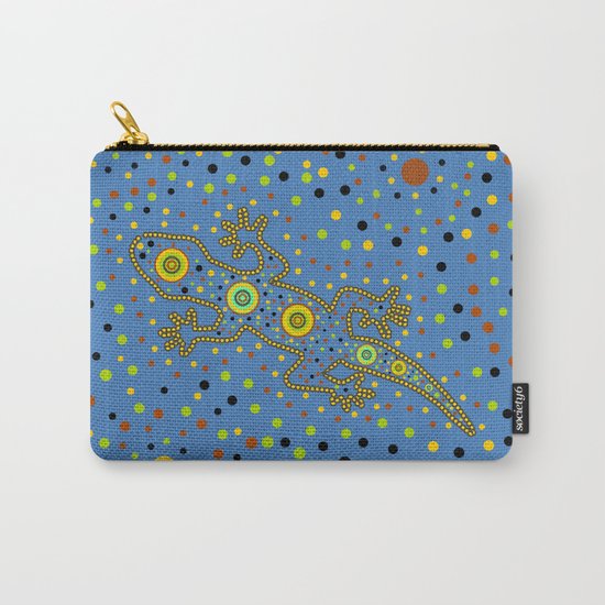Lizard- aboriginal in blue Carry-All Pouch