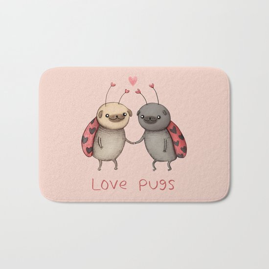 Love Pugs Bath Mat