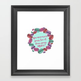 French Macaroons Wreath Watercolor Framed Art Print