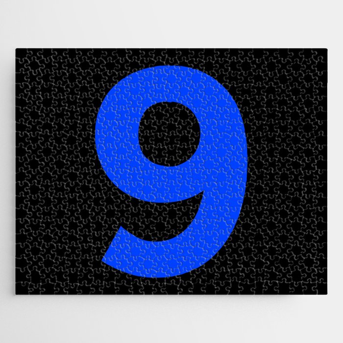 Number 9 (Blue & Black) Jigsaw Puzzle