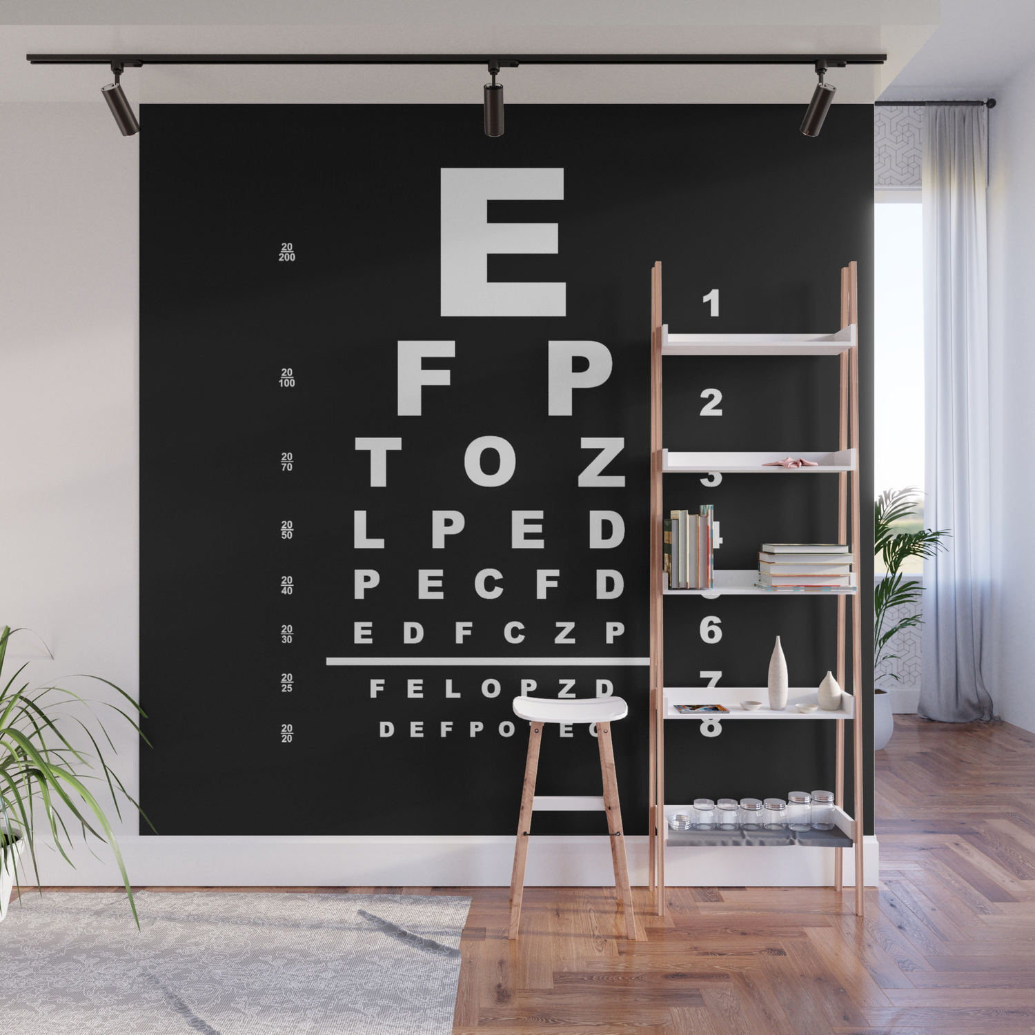 Inverted Eye Test Chart Wall Mural By Homestead Society6