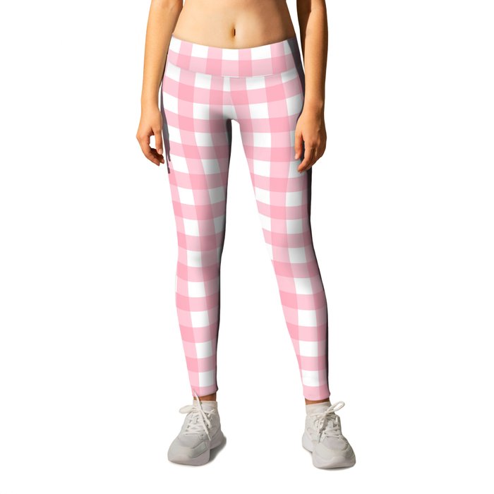 Pink top checkered leggings