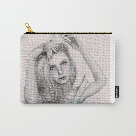 Sleepy Beauty Drawing (Digital Art) Carry-All Pouch