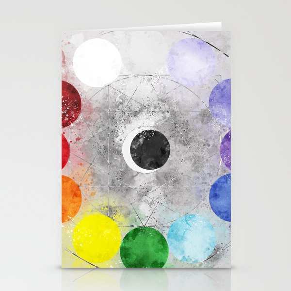 Chakra colors and moon - color wheel 2  Stationery Cards
