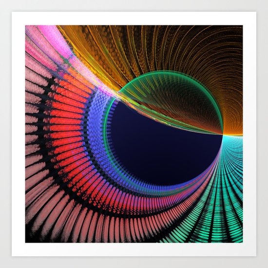 Groovy textured colourful abstract Art Print