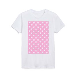 Stars (White & Pink Pattern) Kids T Shirt