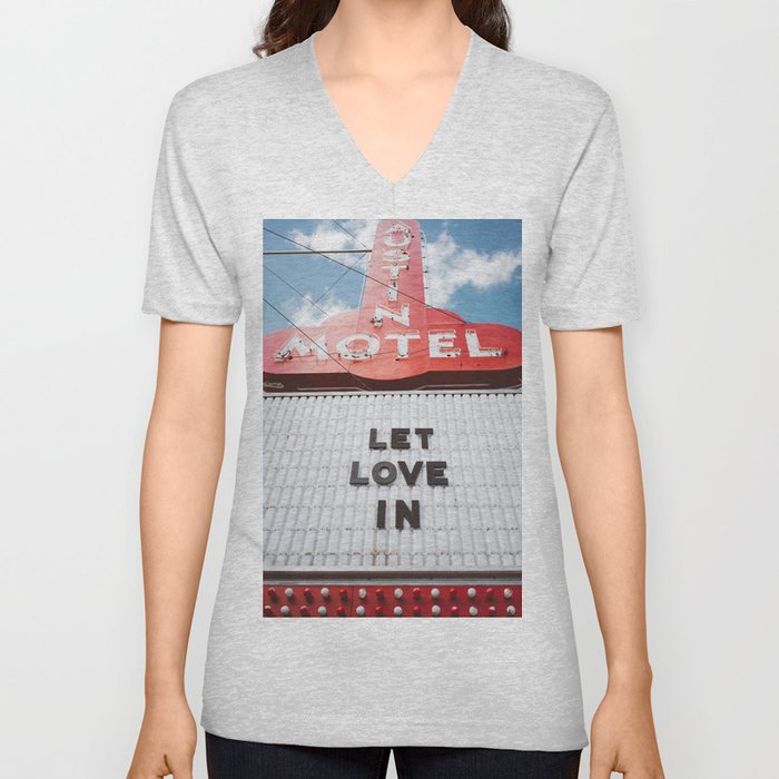 Let Love In V Neck T Shirt