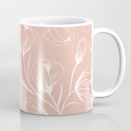 white & peach floral pattern Coffee Mug