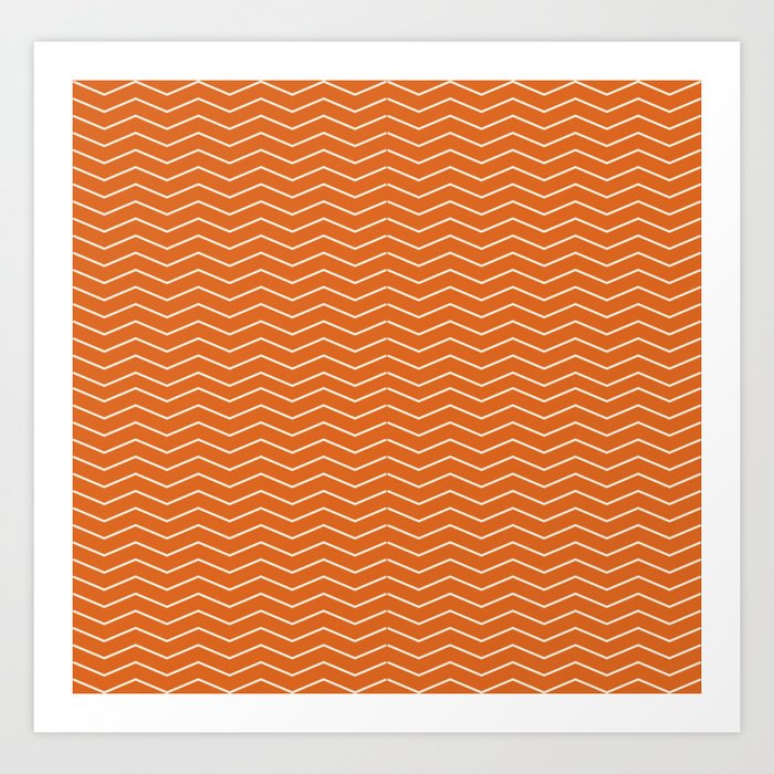 Orange Chevron Art Print