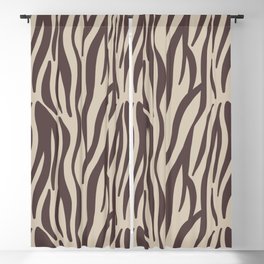 Abstract brown cream zebra animal print Blackout Curtain