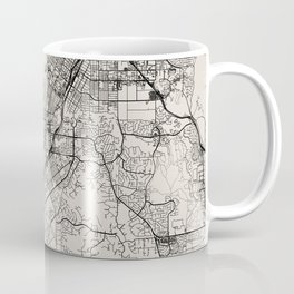 USA, Riverside City Map - Black and White Mug