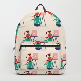 Mood 3 Backpack | Chill, Green, Artistinaction, Loretaisac, Pink, Digital, Flowerpot, Love, Botanical, She Valet 