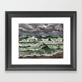 Waves Before a Storm Framed Art Print