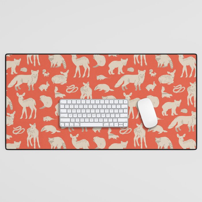 Animal Habitat-Red Desk Mat