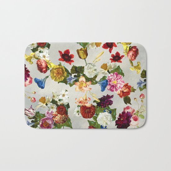 Flowery (white version) Bath Mat