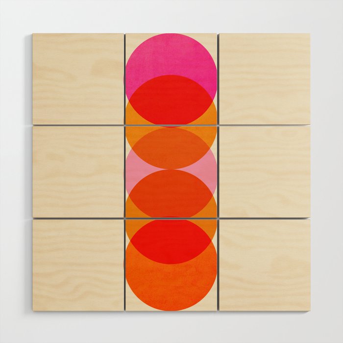 Abstraction_COLOUR_CIRCLES_001 Wood Wall Art