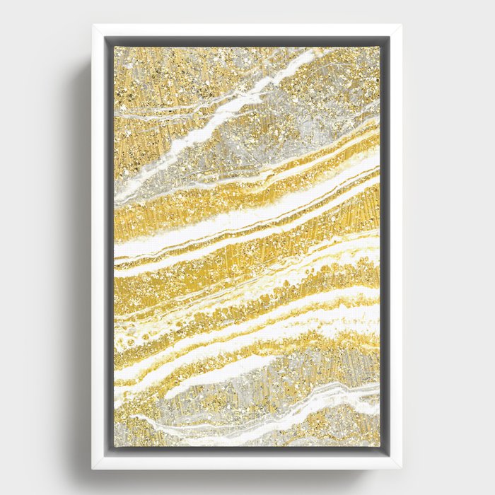 Gold Geode Shimmer Framed Canvas