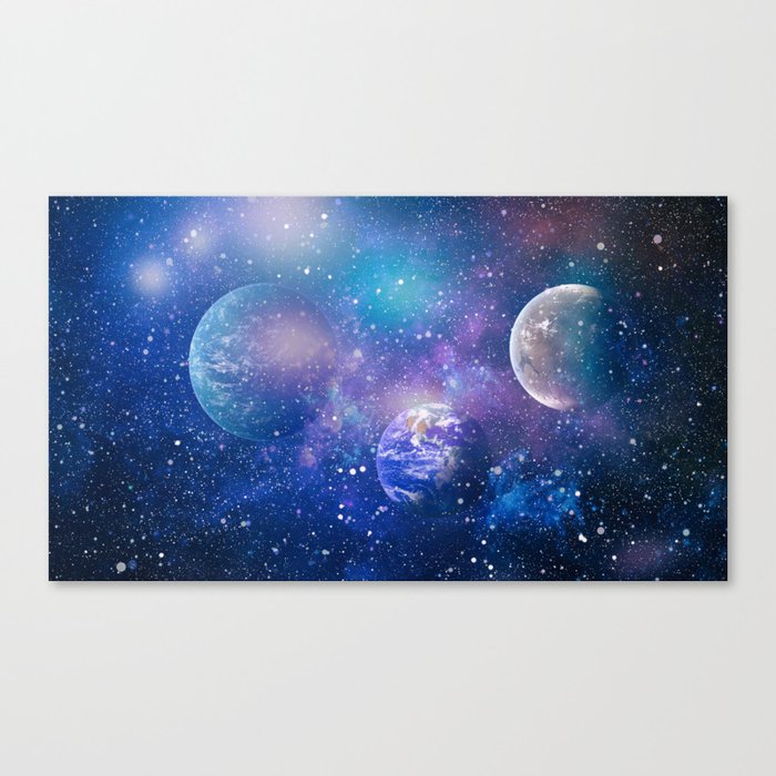 planets, stars and galaxies in outer space showing the beauty of space exploration. Canvas Print