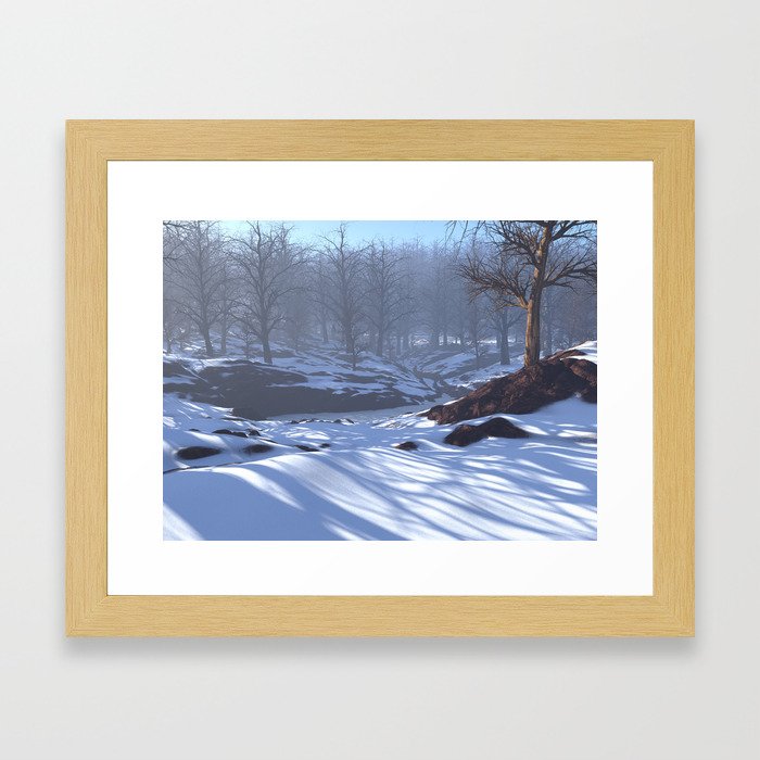 Misty snow Framed Art Print
