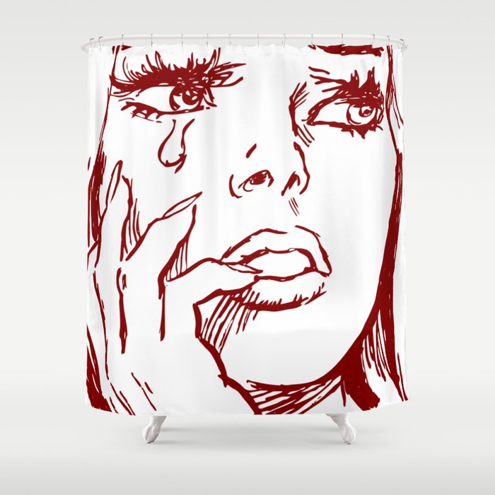 Cry Maroon Shower Curtain