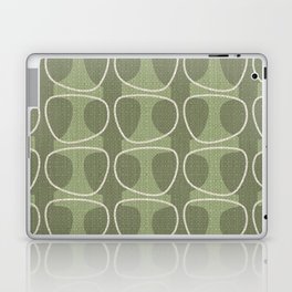 Mid Century Modern Abstract Ovals in Sage Green and Cream Laptop Skin