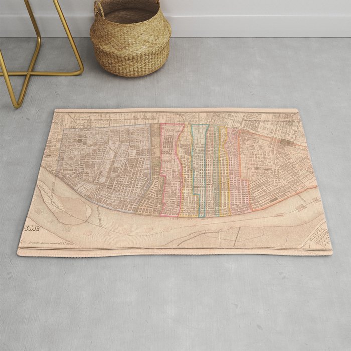 Vintage Map Of St Louis Mo 1861 Rug By Bravuramedia