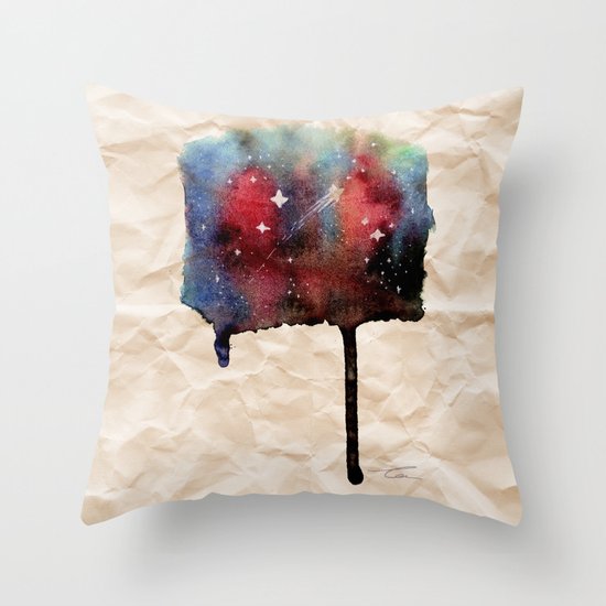 Little Nebula Watercolor Throw Pillow