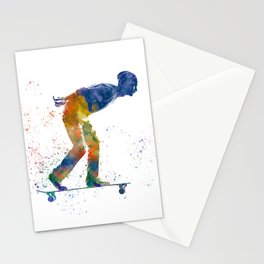 watercolor skater Stationery Card