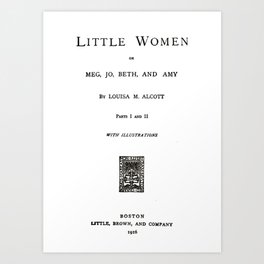 Little Women Louisa May Alcott Title Page Art Print