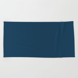 Dark Blue Solid Color Pairs Pantone Poseidon 19-4033 TCX Shades of Blue Hues Beach Towel
