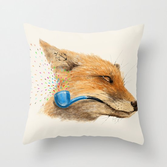 Fox V Throw Pillow