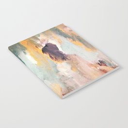 Gentle Beauty - an elegant acrylic piece in deep purple, red, gold, and white Notebook