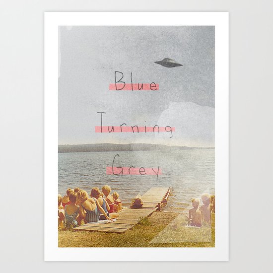Blue Turning Grey | Collage Art Print