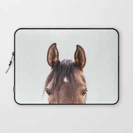 peekaboo horse, bw horse print, horse photo, equestrian, equestrian photo, equestrian decor Laptop Sleeve