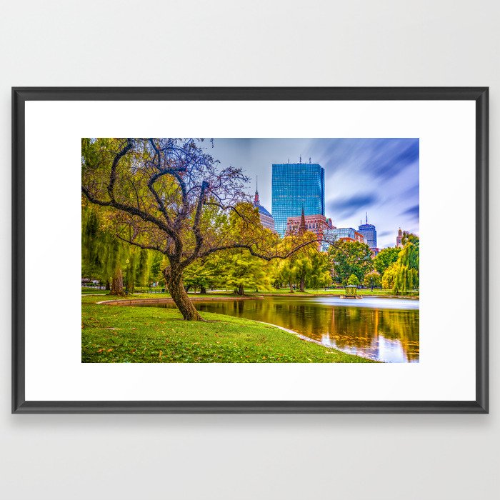 Boston Public Garden Skyline Framed Art Print