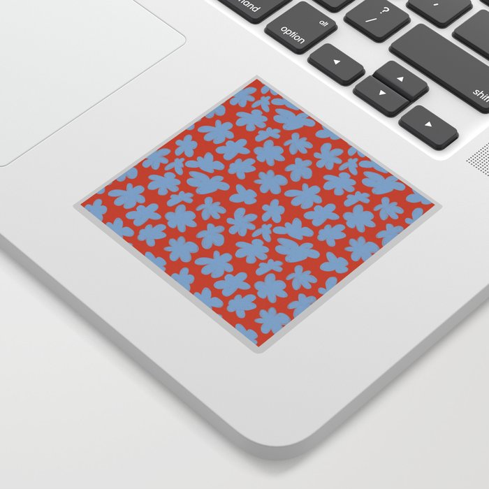 Hand-Painted Abstract Flower Shapes Pattern Sticker