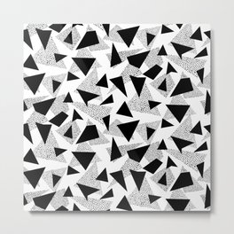 Black and White Twisted Triangles Metal Print