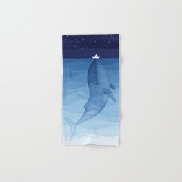 Whale blue ocean Hand & Bath Towel