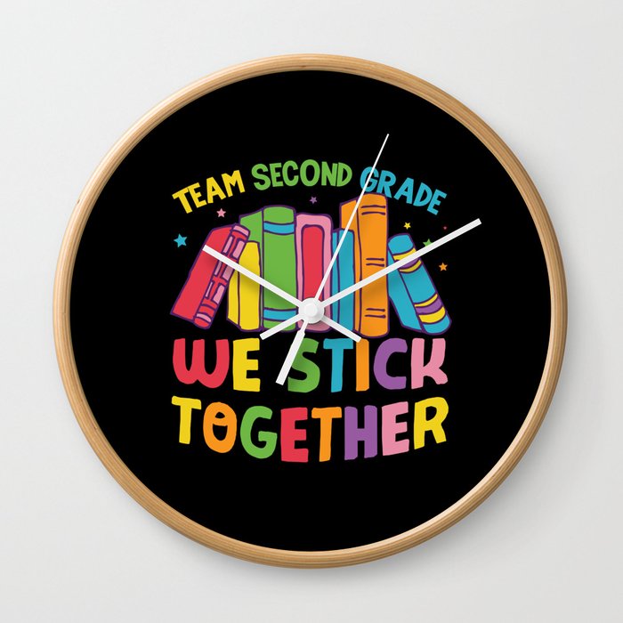 Team Second Grade We Stick Together Wall Clock