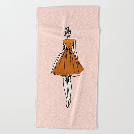 Little Copper Dress Beach Towel
