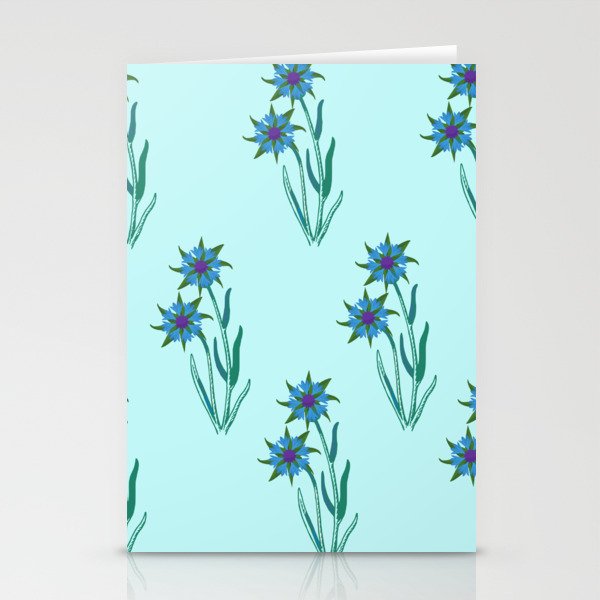 Blue cornflower pattern Stationery Cards