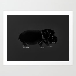 Hippopotamus in the Mist Art Print