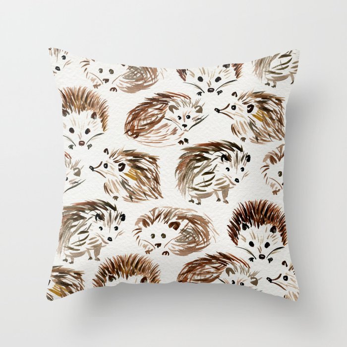 Hedgehogs Throw Pillow