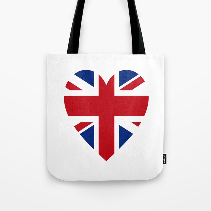 BRITISH UNION JACK HEART Tote Bag