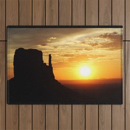 Sunrise over Monument Valley West Mitten Butte Outdoor Rug
