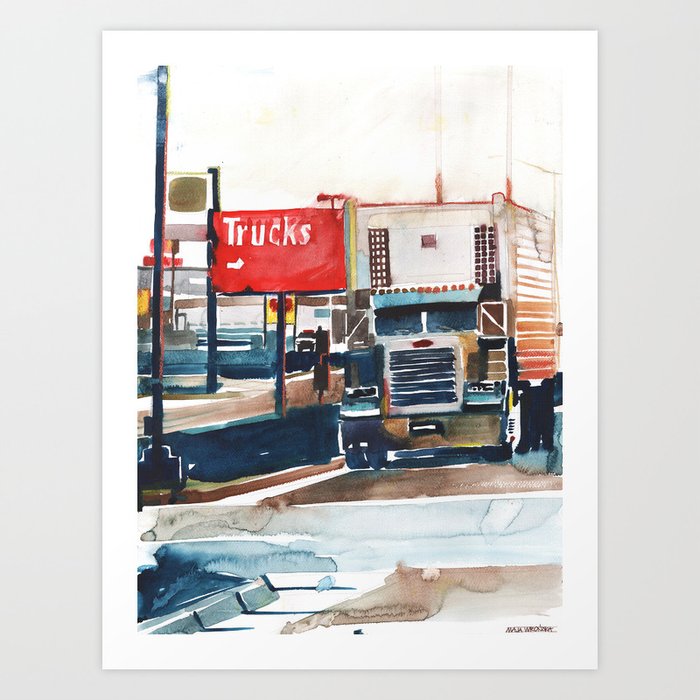 Kansas City Trucks parking Art Print