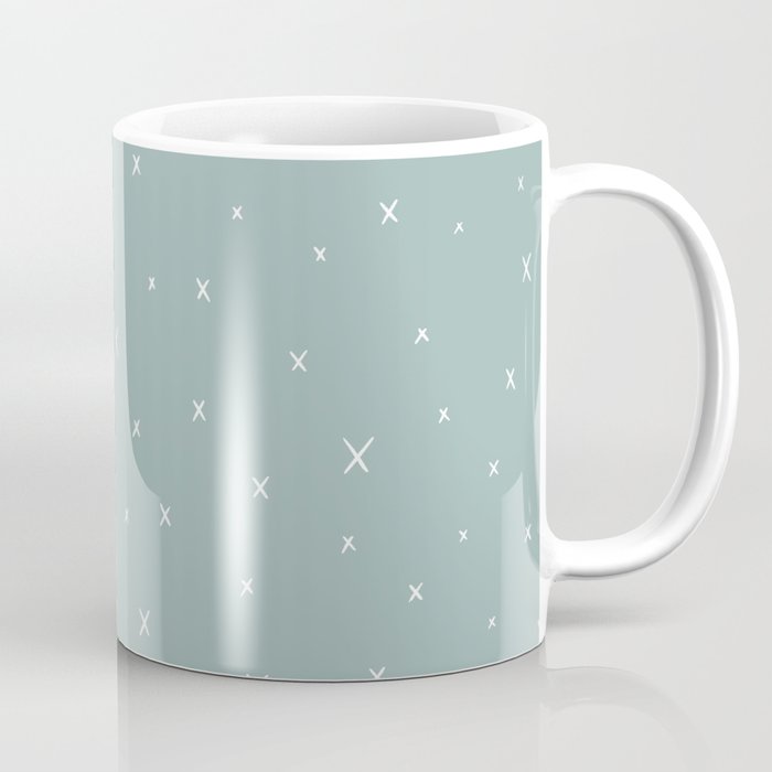Minimal X's in Aloe Blue Coffee Mug