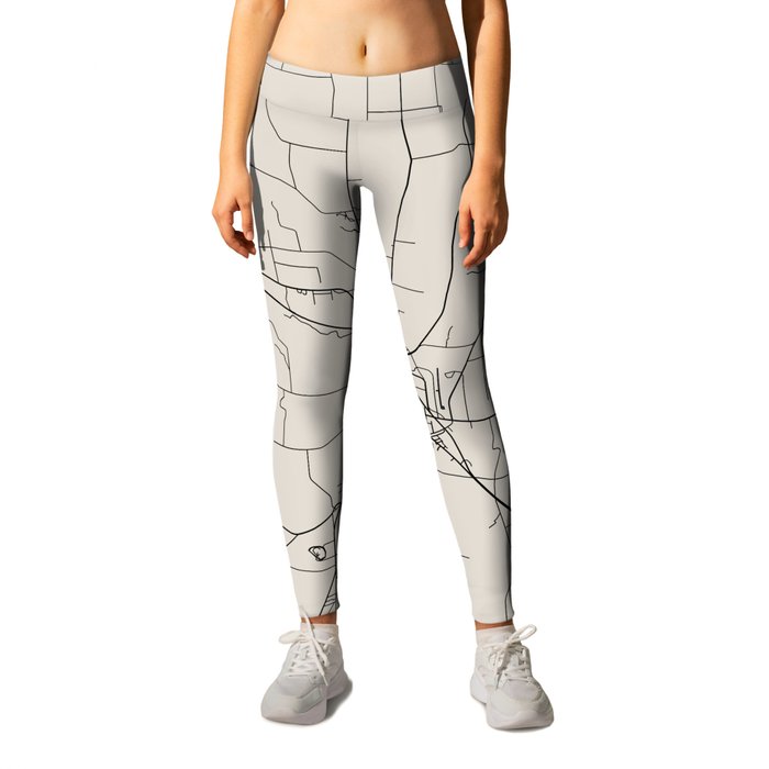 Macon County - black and white map Leggings